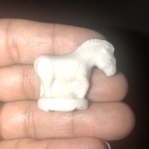 Mini Porcelain Figurine - 1.25&quot; White Zebra Horse - $6.93