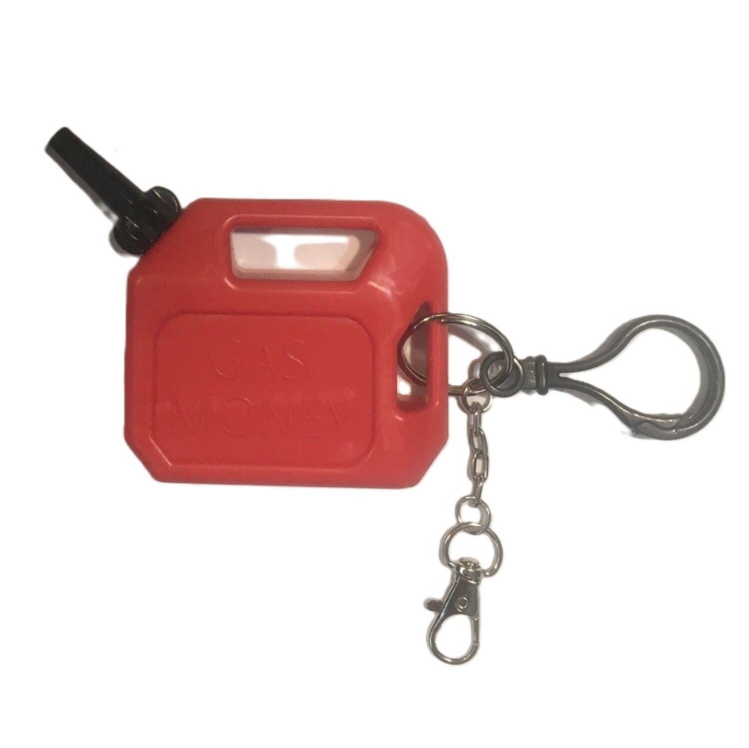 Primary image for Fun Cash Money Holder RED GAS CAN KEYCHAIN CLIP Valentine Birthday Gift Ornament