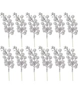 12 PCS Glitter Berry Stems Christmas Holiday Decor Branches - £8.21 GBP