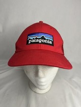 Patagonia Classic Logo Patch Snapback Trucker Hat Cap Red Mesh Adjustable - £11.68 GBP