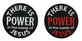 There Is Power In The Name Of Jesus Embroidered Applique Iron On Patch 2.9&quot; - £5.97 GBP+