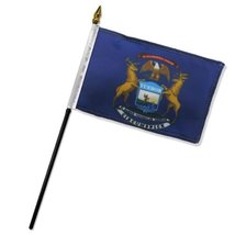 RFCO Wholesale Lot of 12 State of Michigan 4&#39;&#39;x6&#39;&#39; Desk Table Stick Flag Best Ga - £7.89 GBP