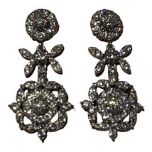 Joan River Pave Crystal Rhinestones Dangle   Earrings - £43.20 GBP