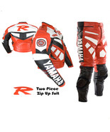 YAMAHA Motorbike Black Leather Motorcycle Biker Racing MotoGP 1 &amp; 2 PC S... - €273,52 EUR