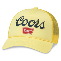 Coors Banquet Logo Foamy Valin Snapback Hat Beige - £29.71 GBP