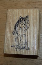 Wolf  wILd  animal froNt viEw Rubber Stamp - £11.29 GBP