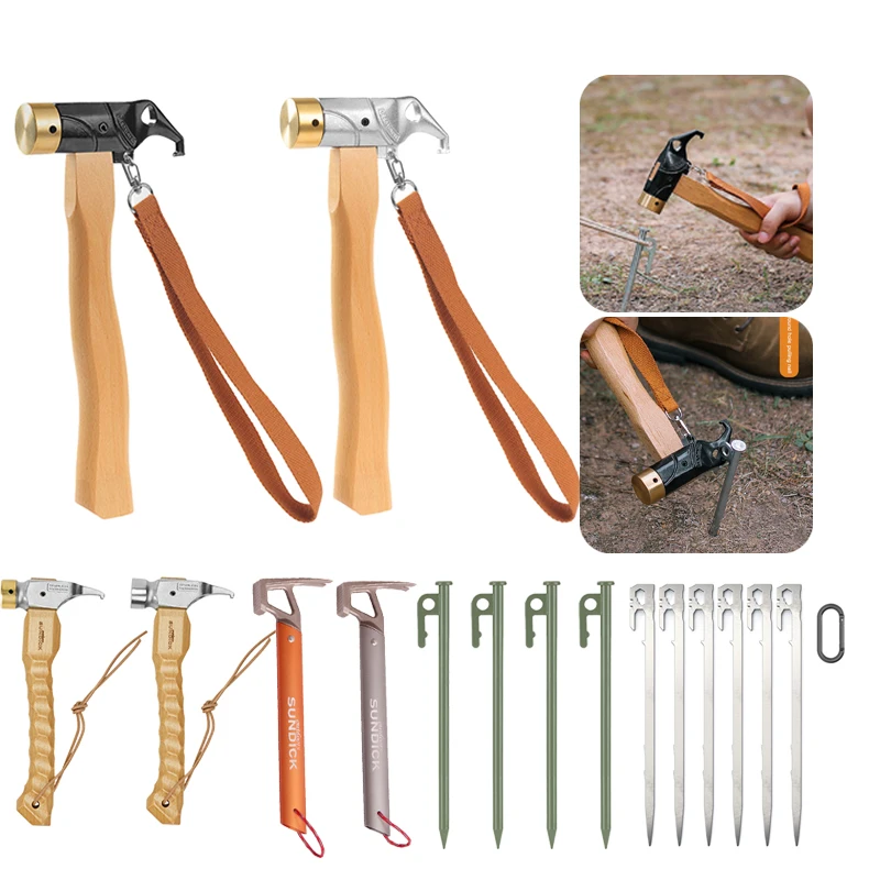 Lightweight Outdoor Camping Tent Peg Hammer Stakes Nail Puller Hammer - £18.91 GBP+