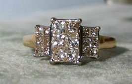 2.85Ct Princess Cut VVS1 Diamond Wedding Anniversary Ring 14K Two Tone Gold Over - £70.99 GBP