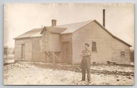 RPPC Attractive Young Man In Apron Worker Occupational Workshop Postcard T22 - £12.74 GBP