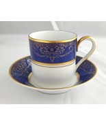 ROYAL TETTAU Bavaria Germany Cobalt Blue/Gold Porcelain Espresso Cup &amp; S... - $268.74 MXN