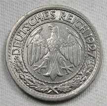 1927-A Germany 50 Reichspfennig XF Coin AE438 - £7.03 GBP