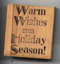 a Warm Wishes This Holiday Season ! Word  rubber stamp - £9.99 GBP