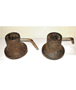 2 VTG BARBELL COLLARS bodybuilding fitness DUMBBELLS Home Gym Cast Iron ... - $24.70 CAD