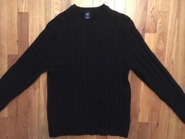 Gap Black Long Sleeve Pullover Sweatshirt Crewneck Sweater Large L - £27.37 GBP