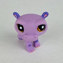 Littlest Pet Shop 2011 Purple Hippopotamus Hippo Brown Eyes Pretend Play Toy - $16.82