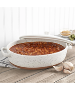 3.2 Quart Speckled White Oval Casserole Pan Baking Dish with Lid and Han... - $672.58 MXN