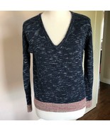 EUC RAG &amp; BONE Navy Cotton Blend Vneck Pullover SZ XS - $93.42 CAD
