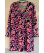 LILLY PULITZER Daphne T shirt Dress Inky Flamingo Women&#39;s Pink Blue Size... - $553.04 MXN