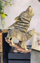 Ebros 15&quot;H Full Moon Wildlife Howling Wolf Bust Statue On Museum Pedestal Base - £52.11 GBP
