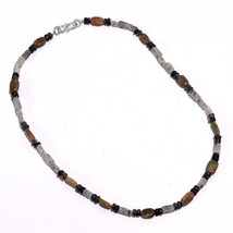 Natural Rutile Quartz Unakite Iolite Gemstone Smooth Beads Necklace 17.5&quot; UB6667 - £7.82 GBP