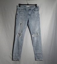 ZARA Women&#39;s Skinny Mid-Rise Ripped Distressed Medium Wash Denim Jeans S... - £25.38 GBP