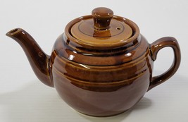 AP) Vintage Brown Glazed Glossy Tea Pot with Lid Made in China - £11.68 GBP