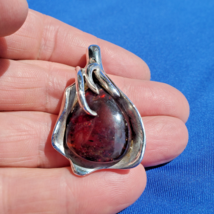 VERY LARGE 24 Grams Authentic Baltic Amber Handmade 925 Sterling Silver ... - $367.29 CAD