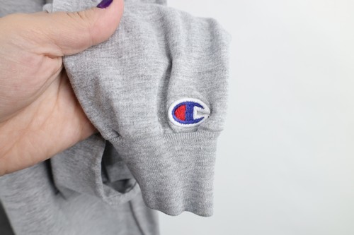 Vintage 90s Champion Mens 2XL Distressed Spell Out Long Sleeve T-Shirt Gray Item image 4
