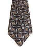 Zylos George Machado  Men&#39;s Tie Necktie Navy Blue Print 100% Silk - $11.62 CAD