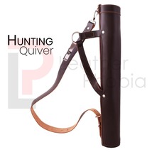 Genuine Leather Back Arrow Holder, Brown Archery Quiver for Arrows and Hunting - £16.74 GBP