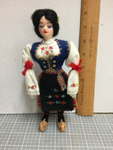 Traditional Cloth 8&quot; Souvenir Doll from Eastern Europe Country, 1980s - $18.04