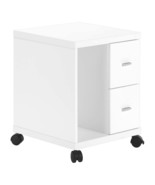 Modern White Rolling File Cabinet &amp; Printer Cart for Office Storage - $2,438.80 MXN