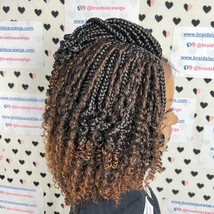 Short Curls Box Braids Boho Lace Wigs For Black Women With Curly Synthet... - $187.00