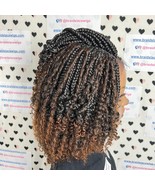 Short Curls Box Braids Boho Lace Wigs For Black Women With Curly Synthet... - £147.74 GBP