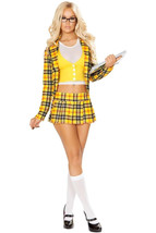 Roma Sexy School Girl Without A Clue Yellow Plaid 3pc Costume 4830 - £63.25 GBP