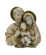 Holy Family Mary &amp; Joseph Holding Baby Jesus Cast Alabaster Statue Sculp... - $54.82 CAD