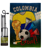 World Cup Colombia Soccer Burlap - Impressions Decorative Metal Garden Pole Flag - £26.86 GBP