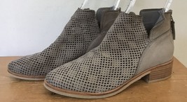 Dolce Vita Sofie Gray Suede Nubuck Leather Mesh Ankle Boots Womens 8 38.5 - $49.99