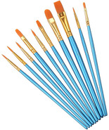 Paint Brush Set, 10 Pcs Nylon Hair Art Paint Brushes Blue - $19.99