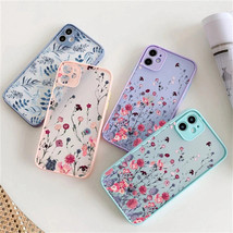 For iPhone Vintage Leaves Flower Phone Case Camera Protection Hard PC Coque - £5.10 GBP+