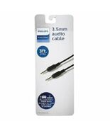 Philips 3.5mm Audio Cable Male to Male 3ft Black Portable - $16.24 CAD