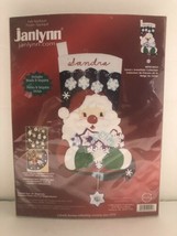 Janlynn Santa's Snowflake Collection Felt Appliqué Christmas Stocking 18" 2004 - $29.69