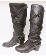 Ralph Lauren Boots Harness Belts Riding Fashion Pull on Brown Women&#39;s 6.5 M - £54.10 GBP
