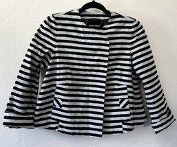 Giorgio Armani Silk Blend Jacket Black White Stripe Italy Women’s Size 3... - £205.42 GBP