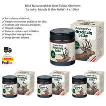 Röck Naturprodukte Deer Tallow Ointment for Joint, Muscle &amp; Skin Relief 4x100ml - £104.88 GBP