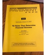 National Pavement Expo A-5 10 Rules That Determine Financial Success Shi... - $816.28 MXN