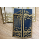10pcs Glitter Gold Gate Wedding Invitations,Menu Cards,Laser Cut Invitat... - $18.14 CAD