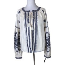 INC International Concepts Jacket Womens XL Top Cream Embroidered Tassel New - £26.96 GBP