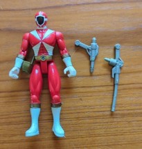 Power Rangers lightspeed rescue Red Ranger 1999 Electronic 5&quot; Series 1 w weapons - £23.25 GBP