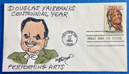 6 Different 20¢ Douglas Fairbanks FDC First Day Covers Scott #2088 (1984) - £6.84 GBP
